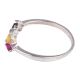 Silver Toe Ring With Semi Precious Stones In Yellow And Ruby Red