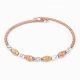 Dual Tone Oval Beads Handmade 92.5 Sterling Silver Adjustable kada Bracelet
