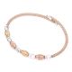 Dual Tone Oval Beads Handmade 92.5 Sterling Silver Adjustable kada Bracelet