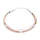 Three Tone Rope Design Bangle with 92.5 Sterling Silver Bracelets