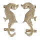 Handmade Golden Brass Door Handles With Parrots In Pair