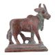 Handmade Copper Finish Brass Kamdhenu Cow With Calf Idol