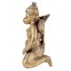 Handmade Golden Brass Lord Hanuman Statue in Blessings Sitting Pose