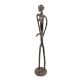 Handmade Black Brass Petite Women Tribal Statue