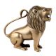 Handmade Antique Golden Brass Sitting Lion Statue