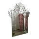 Handmade Silver Glass Crown Rectangular Venetian Mirror