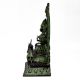 Handmade Black Brass Goddess Lakshmi Statue With Prabhavali Sitting On Sihashan
