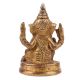 Handmade Golden Brass Lord Ganesha Blessing Religious Statue