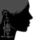 Handmade Oxidized Silver Fringe Earrings With Flowers and Stones