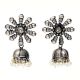 HandmadeÂ Oxidized Silver Jhumki Jhumka Earrings For Women With Sun Shape Stud
