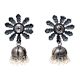 HandmadeÂ Oxidized Silver Jhumki Jhumka Earrings For Women With Sun Shape Stud