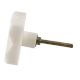 White Square Cross Cut Marble Stone Cabinet Knobs