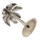 Silver Single Palm Tree Aluminium Candle Stand