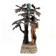 Flute-playing Lord Krishna Under The Brass Hand-sculpted Tree