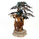 Flute-playing Lord Krishna Under The Brass Hand-sculpted Tree