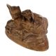 Handmade Brown Brass Cat  With Her Kittens Statue Showpiece