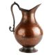 Handmade Brown Copper Jug Pitcher With Handle And Hammered Design