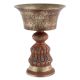 Handmade Antique Brass Pedestal Vase With Engraved Design
