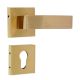 Handmade Gold Brushed Brass Mortise Door Lock Handle Set