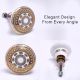 Golden Wheel Pattern Flat Ceramic Cabinet Knob