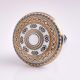 Golden Wheel Pattern Flat Ceramic Cabinet Knob