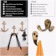 Handmade Antique Golden Brass Anchor Wall Hook