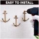 Handmade Antique Golden Brass Anchor Wall Hook