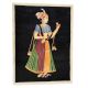 Mughal Canvas Painting Of A Ravishing Princess Holding A Rose