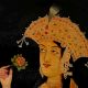 Canvas Painting Or Sketch Of Mughal Princess Smelling A Rose