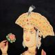 Canvas Mughal Painting Of Empress Mumtaz Smelling A Flower