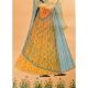 Canvas Mughal Painting Depicting a Lady Holding Orange Flowers
