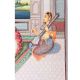 Handmade Canvas Painting of Mughal Emperor In Open Terrace Harem Court