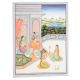 Handmade Canvas Painting Of Mughal Couple On Terrace