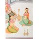 Handmade Canvas Painting Of Mughal Couple On Terrace