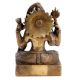 Handmade  Brown Brass Shiv Murti Statue Sitting on Tiger with Trishul and Damru