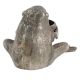 Handmade Black Brass Frog Holding Small Planter