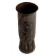 Handmade Black Brass Classic Slab Vase Carved With Horse Face