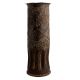 Handmade Black Brass Classic Slab Vase Carved With Horse Face