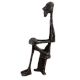 Hand made Black Brass Elongated African Man Sitting Playing Drum
