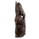 Handmade Brown Brass Sitting Ganesha Statue With Intricate Design