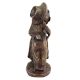 Handmade Patinated Gold  Brass Girl Kissing Boy Statue