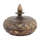 Handmade Old Brass Pumpkin Shape Storage Box With Geometric Design
