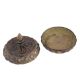 Handmade Old Brass Pumpkin Shape Storage Box With Geometric Design