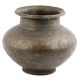 Handmade Dark Tan Brass Water Pot With Engraved Floral Design