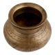 Handmade Patinated Brass Water Pot With Carved Images