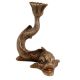 Handmade Golden Brass Fish Sculpture Candle Holder