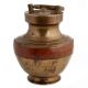 Handmade Brown Orange Brass Ganga Jamuna Pot Or Kamadal