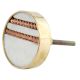 White Makrana Marble Brass Back Plate Cabinet Knobs