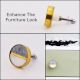Grey White Stone Brass Plated Dresser Knobs