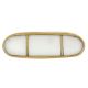 White Capsule Stone Brass Cabinet Knobs
